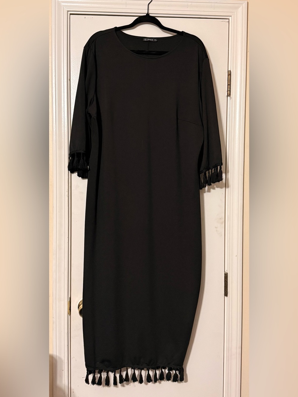 Black Tassel-Hem Midi Dress - Women